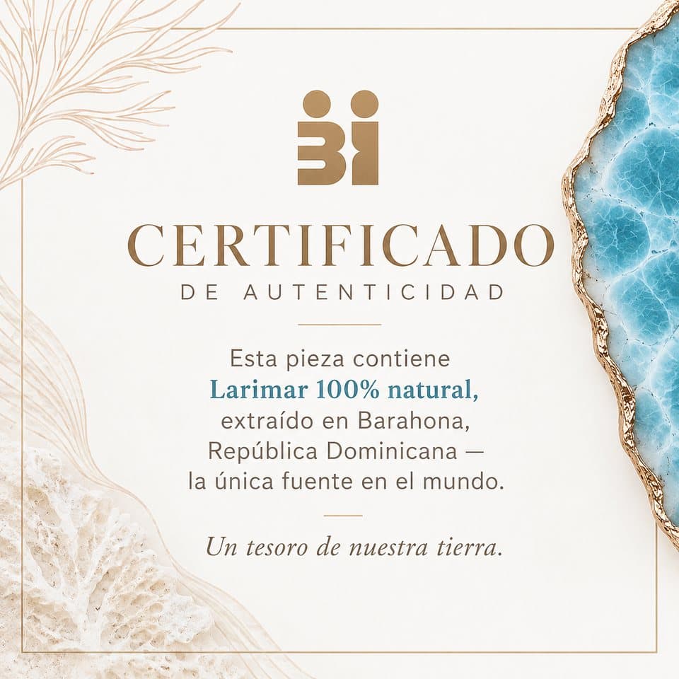 Bi Larimar certificate of authenticity card